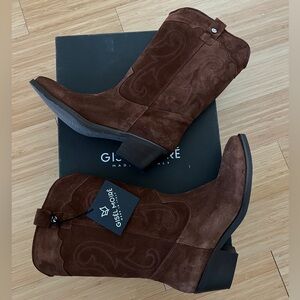 New real suede cowboy bootss Gisel Moire, size eur 40, us 10, Italy